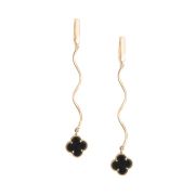 Clover Earrings With Onyx (Demo)